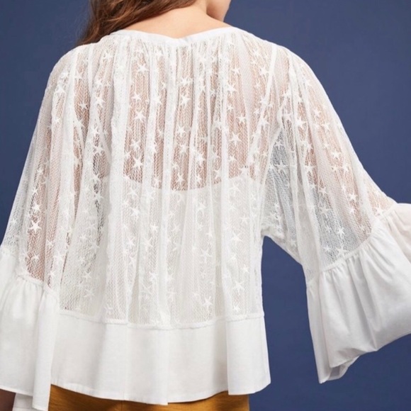 Starry Sheer Anthropologie top ⭐️ - Picture 2 of 12
